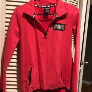 Hot Pink PINK Victoria Secret Quarter Zip Hoodie